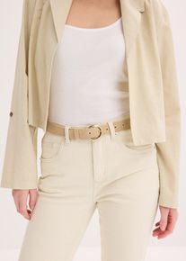 Lederg&uuml;rtel mit rundem Verschluss, beige, Gr&ouml;&szlig;e 90, bonprix