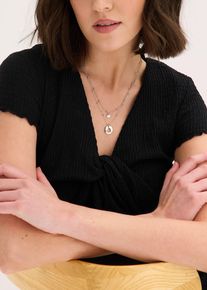 Kettenset (2-tlg.Set) mit Herzanh&auml;ngern, silber, Gr&ouml;&szlig;e Onesize, Messing, bonprix