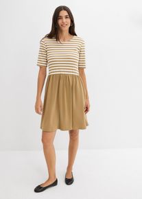 Shirtkleid aus reiner Baumwolle, braun, Gr&ouml;&szlig;e 36/38 (S), 100% Baumwolle, bonprix