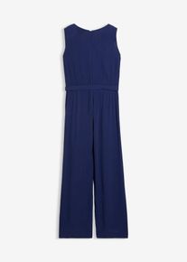 Jumpsuit aus strukturiertem Crinkle, blau, Gr&ouml;&szlig;e 134, Viskose, bonprix