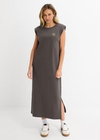 Shirtkleid aus reiner Bio-Baumwolle, grau, Gr&ouml;&szlig;e 44/46 (L), mit Baumwolle, bonprix