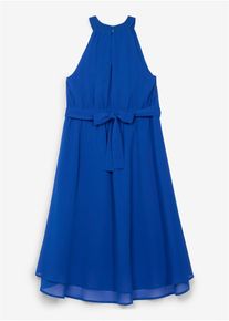 Vokuhila-Kleid aus Chiffon, blau, Gr&ouml;&szlig;e 164, bonprix