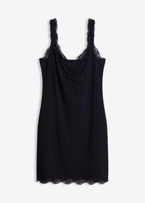 Nachthemd mit Spitzentr&auml;gern, schwarz, Gr&ouml;&szlig;e 48/50 (XL), mit Baumwolle, bonprix