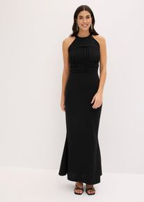 Abendkleid aus strukturiertem Crep&eacute;, schwarz, Gr&ouml;&szlig;e 38, bonprix