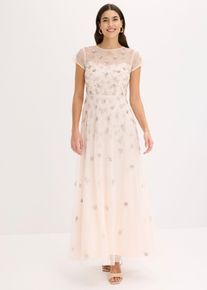 Abendkleid aus zartem T&uuml;ll mit Paillettenstickerei, rosa, Gr&ouml;&szlig;e 46, bonprix