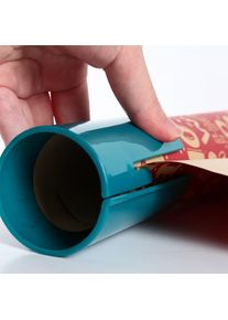 2pcs Christmas Paper Cutter: Manual Plastic Wrap Tool for Gift Wrapping, No Battery Needed.