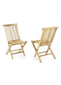 Gartenstuhl Vcm "2er Gartenstuhl Hochlehner Klappstuhl Holz Teak", braun, Obermaterial: 100% Holz Wood., St&uuml;hle, Gartenstuhl