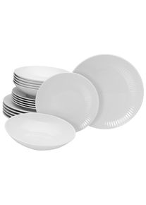 Teller-Set Creatable "Valencia Wei&szlig;, Teller Set 18-tlg", wei&szlig;, 18 Stk., Porzellan, Geschirr-Sets, Teller-Set, Elegant, Boho Chic