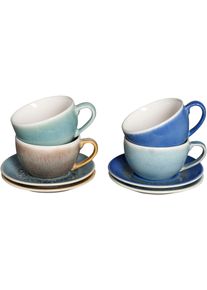Cappuccinotasse Creatable "Caldera Mix, Cappuccino-Set, 8-tlg.", bunt, 8 Stk., Steinzeug, Trinkgef&auml;&szlig;e, Cappuccinotasse, Reaktivglasur