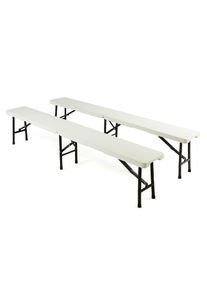 Gartenstuhl Vcm "Set Klappbank Bierbank Camping faltbar klappbar", wei&szlig;, Obermaterial: 100% Kunststoff plastic., St&uuml;hle, Gartenstuhl