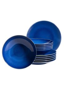 M&auml;ser Tafelservice M&Auml;SER "OSSIA", bunt (sand, hellblau), 12, Geschirr-Sets, Tafelservice