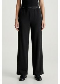 Anzughose Calvin Klein Jeans, Damen, Gr. L (42), N-Gr, schwarz, Web, Obermaterial: 67% Viskose, 28% Polyamid, 5% Elasthan, unifarben, regular fit lang, Hosen Anzughose, Regular fit mit elastischem Bund