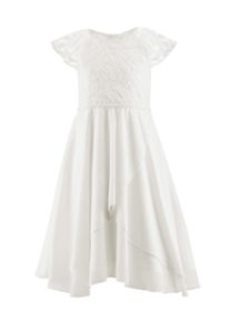 Sommerkleid happy girls "M&auml;dchenkleid", M&auml;dchen, Gr. 128, EURO-Gr&ouml;&szlig;en, ecru, Stoff, 100% Polyester, normal, Kleider Sommerkleid