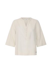 Klassische Bluse oxmo "Bluse OXAnea", Damen, Gr. 44, grau (cement), Obermaterial: 55% Leinen LI. 45% Viskose CV., Blusen Klassische Bluse