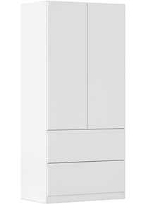 Dreht&uuml;renschrank Rauch "Kleiderschrank Schrank Garderobe COSTA in den Breiten 91/136/181 cm", wei&szlig; (alpinwei&szlig;, eingriffe alpinwei&szlig;), B:91cm H:197cm T:54cm, Holzwerkstoff, Schr&auml;nke, Dreht&uuml;renschrank, viel Platz, grifflose Front und Push-to-Open Funktion MADE IN GERMANY