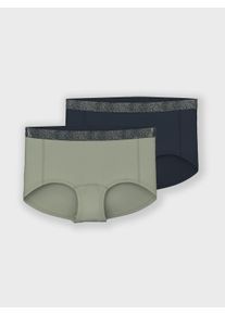 Hipster name it "NKFHIPSTER 2P NOOS", M&auml;dchen, Gr. 134 (140), 2 Stk., gr&uuml;n (seagrass), Jersey, Obermaterial: 95% Baumwolle, 5% Elasthan, unifarben, eng, Unterhosen Hipster