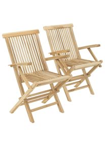 Gartenstuhl Vcm "2er Gartenstuhl Hochlehner Klappstuhl Holz Teak", braun, Obermaterial: 100% Holz Wood., St&uuml;hle, Gartenstuhl