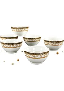 M&uuml;slischale Creatable "Majestosa", wei&szlig;, &Oslash;:12cm, Porzellan, Sch&uuml;sseln, M&uuml;slischale, Salatschale, Snackschale, wei&szlig;, Dekor schwarz abgesetzt, &Oslash; 12 cm