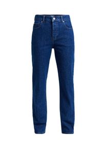 Straight-Jeans Roxy "Moonrise Long Mid Ocean Blue", Damen, Gr. 27S, ocean blau, Obermaterial: 74% Walkfrottier, 25% Recycled Walkfrottier, 1% Elasthan;, Jeans Straight-Jeans