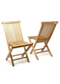 Gartenstuhl Vcm "2er Gartenstuhl Hochlehner Klappstuhl Holz Teak", braun, Obermaterial: 100% Holz Wood., St&uuml;hle, Gartenstuhl
