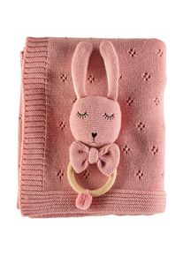 Avelia Schmusedecke, Rosa, Textil, Holz, Buche, vollmassiv, Hase, 80x100 cm, Oeko-Tex&reg; Made IN Green, Gots, pflegeleicht, Schlafen, Kuscheln & Schlafen, Schmusedecken