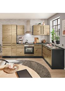 P & B Eckk&uuml;che, Anthrazit, Eiche Artisan, Kunststoff, 1 Schublade(n),2 Schublade(n) Schubladen, seitenverkehrt montierbar, L-Form, nur wie online abgebildet bestellbar, B, 310x175 cm, K&uuml;chen, K&uuml;chenzeilen & K&uuml;chenbl&ouml;cke, Eckk&uuml;chen, Eckk&uuml;che mit Ger&auml;ten