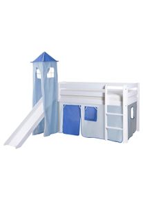 Spielbett Kasper aus Kiefer Wei&szlig;/Hellblau/Dunkelblau