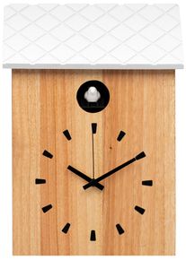 Wanduhr Kukuk Natur/Wei&szlig;