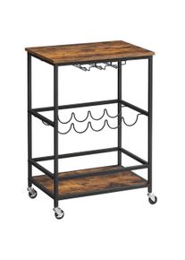 Servierwagen LR087B01 Schwarz/Dunkelbraun