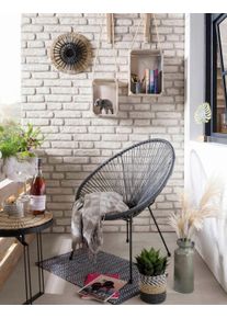 Gartenstuhl-Set Grau, 2-teilig