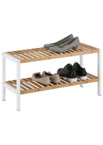 Schuhregal in Wei&szlig;/Naturfarben