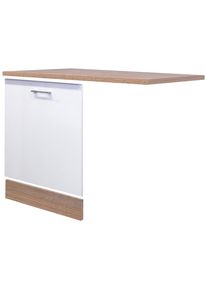 Geschirrsp&uuml;lerfront Samoa Wei&szlig;/Eichefarben