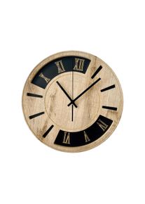 Wanduhr Schwarz/Eichefarben &Oslash; ca. 36cm