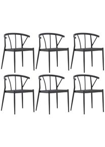 Gartenstuhl 6er-Set Stina ca. 47x79,5x49 cm Schwarz