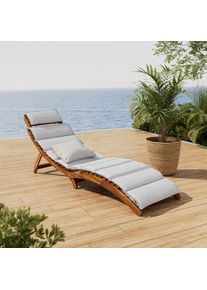 Gartenliege Natalie Beige Holz/Textil