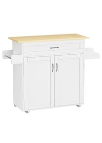 Servierwagen Pastano ca. 114x89 cm Wei&szlig;/Eiche