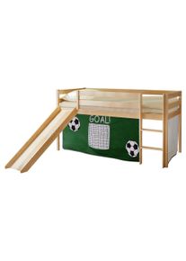 Spielbett "Manuel",aus Kiefer, kieferfarben/dunkelgr&uuml;n