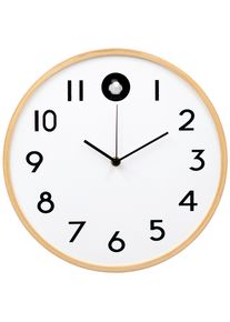 Wanduhr Kukuk Natur/Wei&szlig;