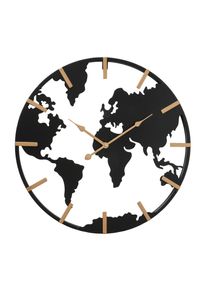 Wanduhr Earth II Schwarz/Goldfarben &Oslash; ca. 50cm