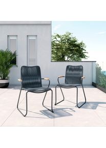 Gartensessel-Set Cleo Grau Metall/Polywood 2er-Set