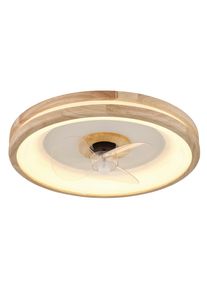 Globo Deckenventilator Gatian Wei&szlig;/Dunkelbraun/Transparent