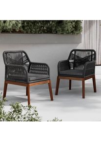 Gartenstuhl Finn in Grau/Teakfarben