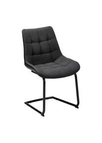 Schwingstuhl Marilea Grau Lederlook/Webstoff Gepolstert