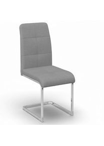 Schwingstuhl Lucie Grau Leinenoptik Gepolstert