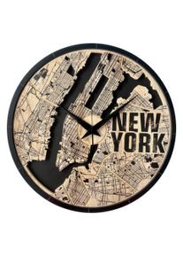 Wanduhr Schwarz/Eichefarben &Oslash; ca. 57cm