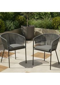 Gartensessel-Set 2-er Set Victor Dunkelgr. Metall/Textil