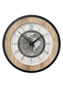 Wanduhr Schwarz/Wei&szlig;/Eiche &Oslash; ca. 57cm