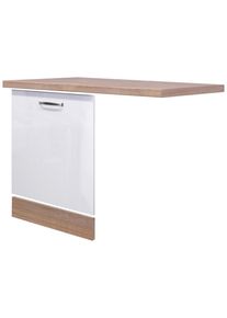 Geschirrsp&uuml;lerfront Wei&szlig; Hochglanz/Eiche