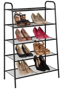 Schuhregal aus Metall in Schwarz