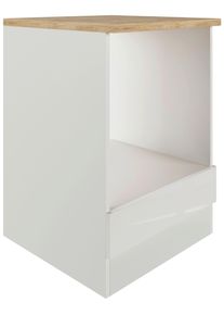 Herdumbauschrank in Hellgrau gl&auml;nzend